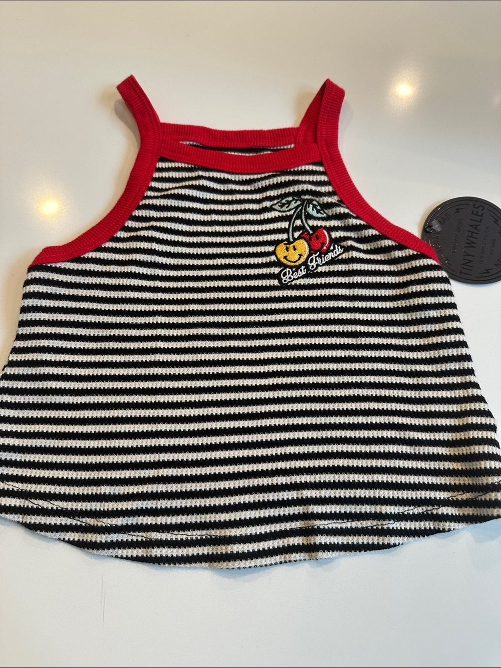 NEW Tiny Whales Black & White Striped Best Friends Tank